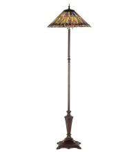 Meyda Green 27561 - 64" High Tiffany Jeweled Peacock Floor Lamp