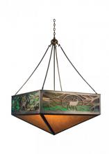 Meyda Green 29128 - 36"Sq Lone Elk Inverted Pendant