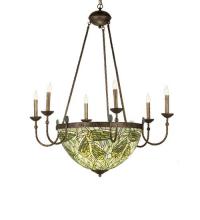 Meyda Green 49092 - 35"W Lotus Bud 6 Arm Inverted Chandelier