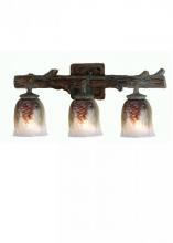 Meyda Green 49525 - 23" Wide Pinecone 3 Light Hand Painted Vanity Light