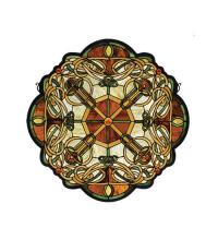 Meyda Green 71235 - 25"W X 25"H Galway Medallion Stained Glass Window