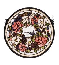 Meyda Green 79836 - 15"W X 15"H Wreath Stained Glass Window