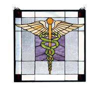 Meyda Green 81519 - 18"W X 18"H Medical Stained Glass Window