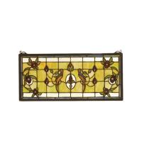 Meyda Green 98451 - 22"W X 10"H Lancaster Stained Glass Window