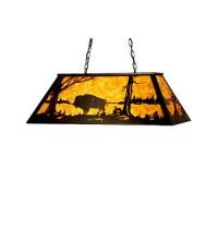 Meyda Yellow 15373 - 33"L Buffalo at Lake Oblong Pendant