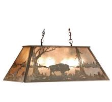 Meyda Yellow 50019 - 48" Long Buffalo at Lake Oblong Pendant