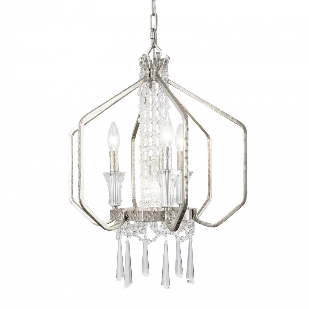 Barcelona 4-Lt Crystal Pendant - Transcend Silver