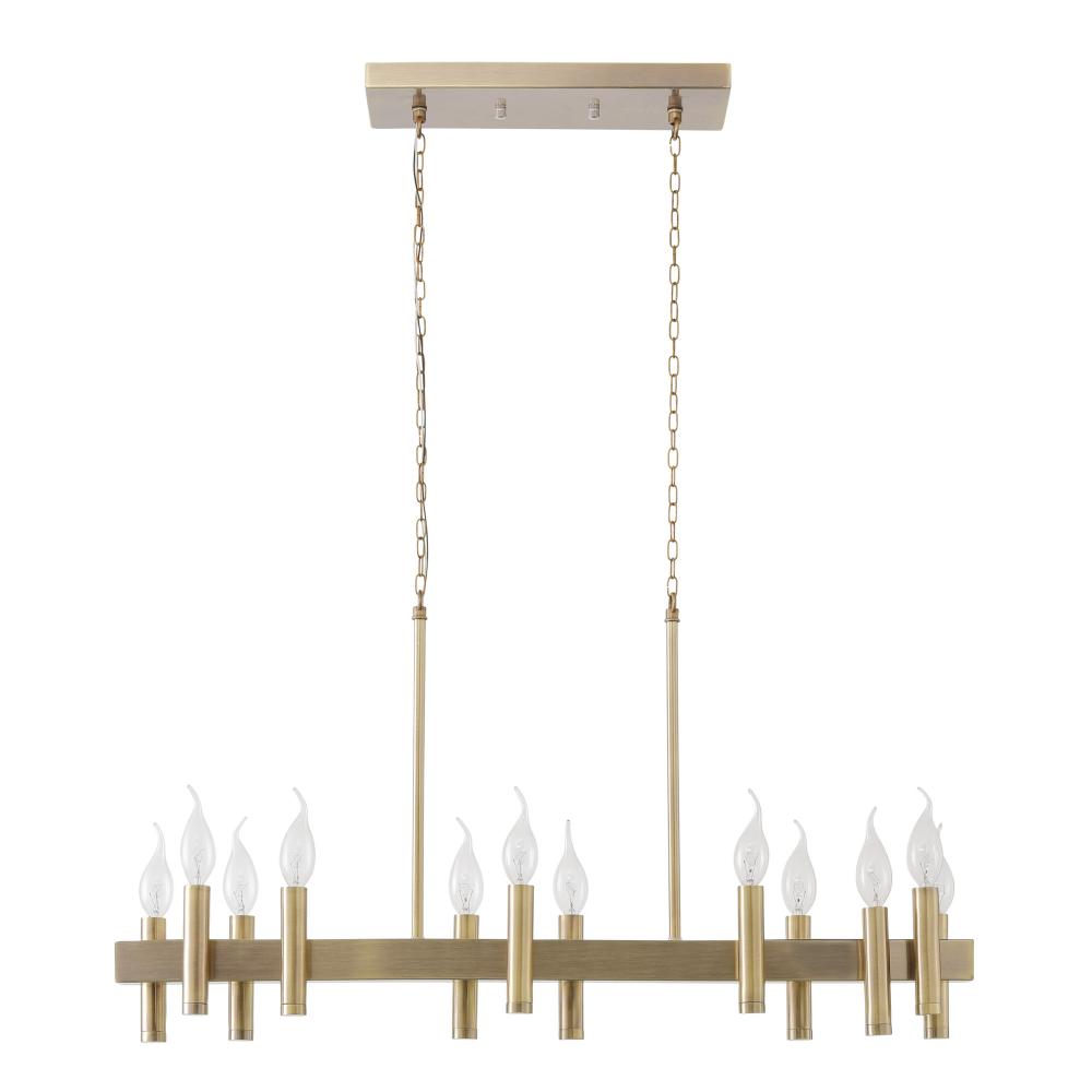 Collette 12-Lt Linear Pendant - Antique Brass