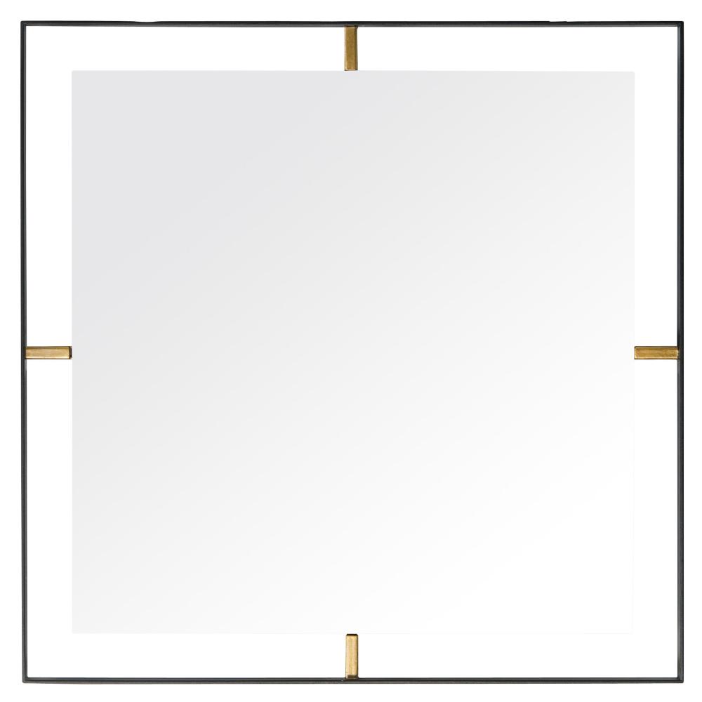 Framed 20-In Square Wall Mirror - Black