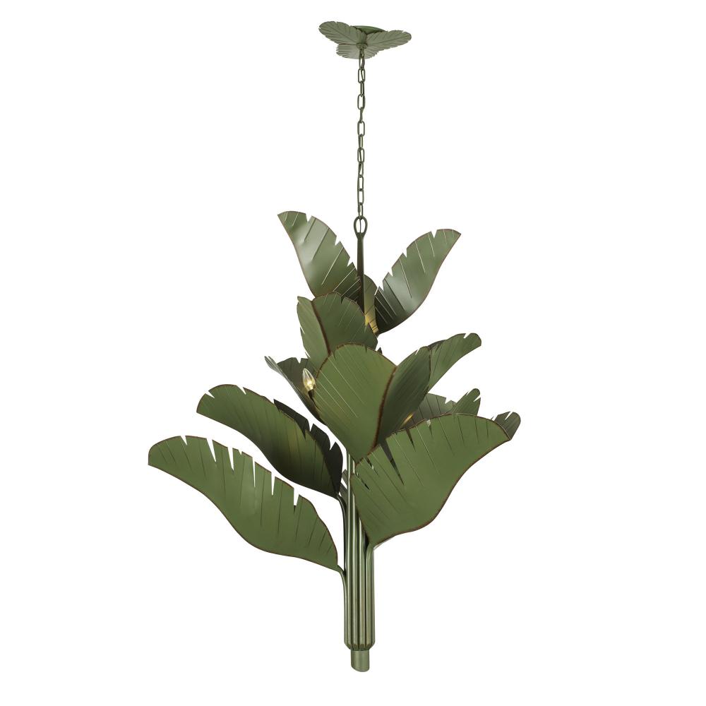 Banana Leaf 12-Lt Chandelier - Banana Leaf