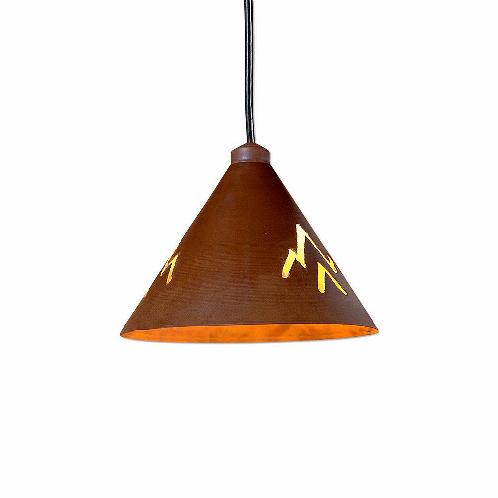 Canyon Pendant Small - Deception Pass - Rust Patina Finish - Black Cord