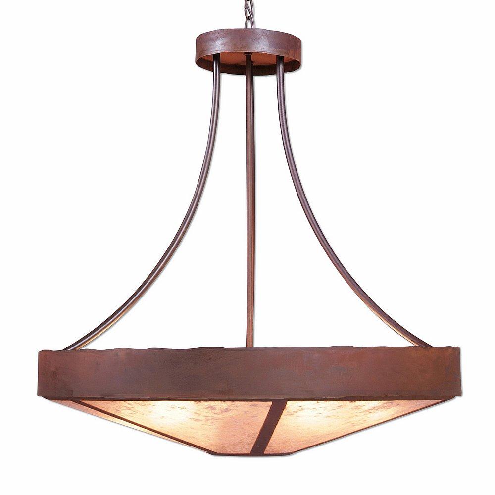 Ridgemont Chandelier Extra Large - Shade Bottom - Rustic Plain - Almond Mica Shade