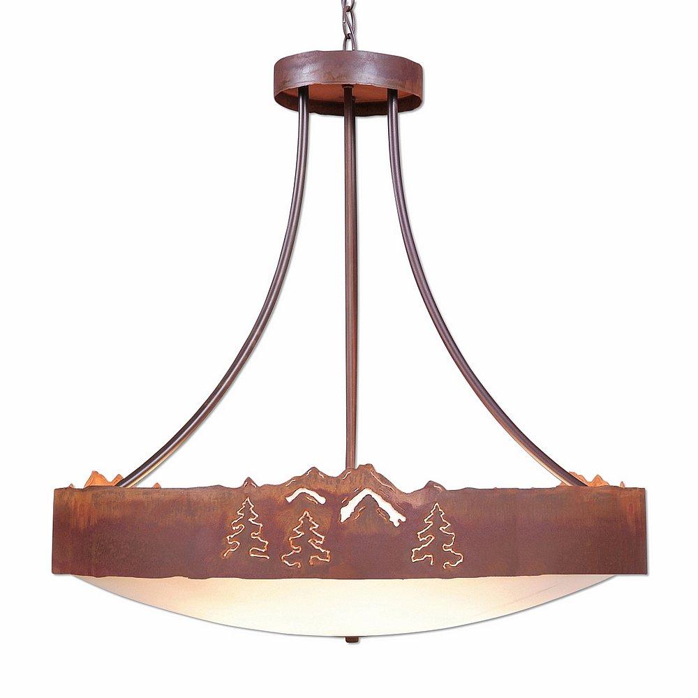 Ridgemont Chandelier Extra Large - Bowl Bottom - Mountain-Pine Tree Cutouts