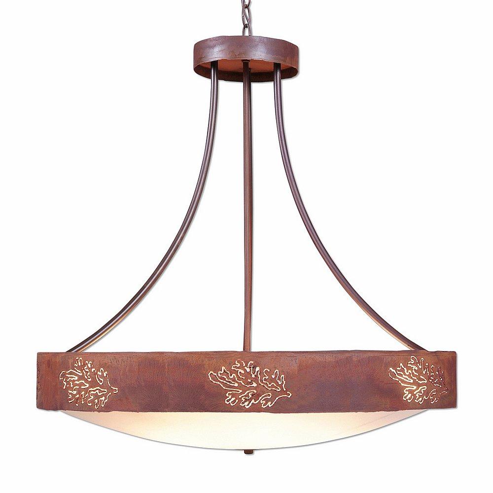 Ridgemont Chandelier Extra Large - Bowl Bottom - Cedar Bough Cutout - Frost White Acrylic Bowl