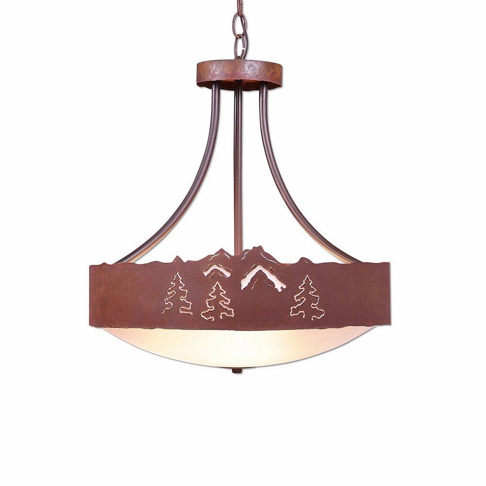 Ridgemont Foyer Chandelier Large Short - Bowl Bottom - Mountain-Pine Tree Cutouts