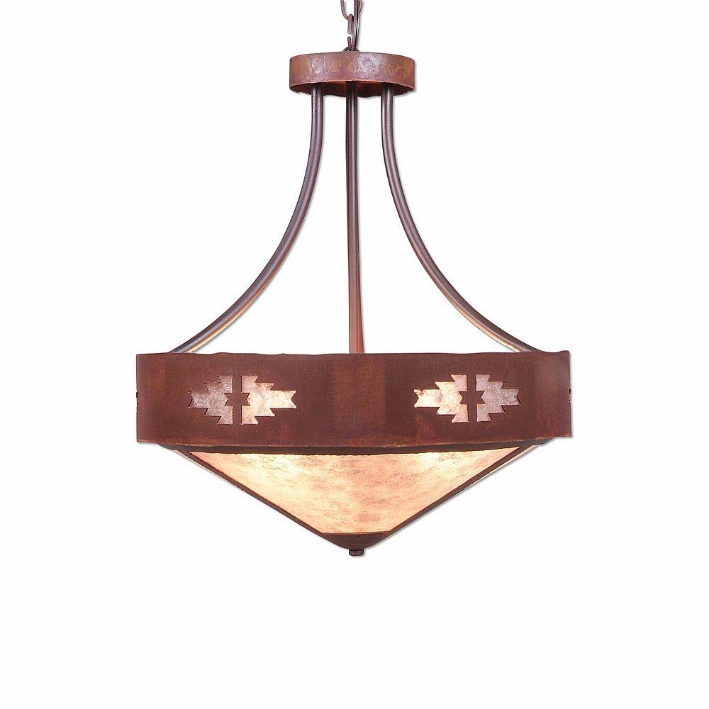 Ridgemont Foyer Chandelier Large Short - Shade Bottom - Pueblo - Almond Mica Shade