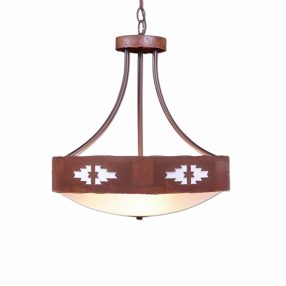 Ridgemont Foyer Chandelier Large Short - Bowl Bottom - Pueblo - Frosted Glass Bowl