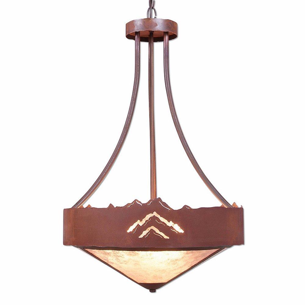 Ridgemont Foyer Chandelier Large Tall - Shade Bottom - Mountain - Almond Mica Shade