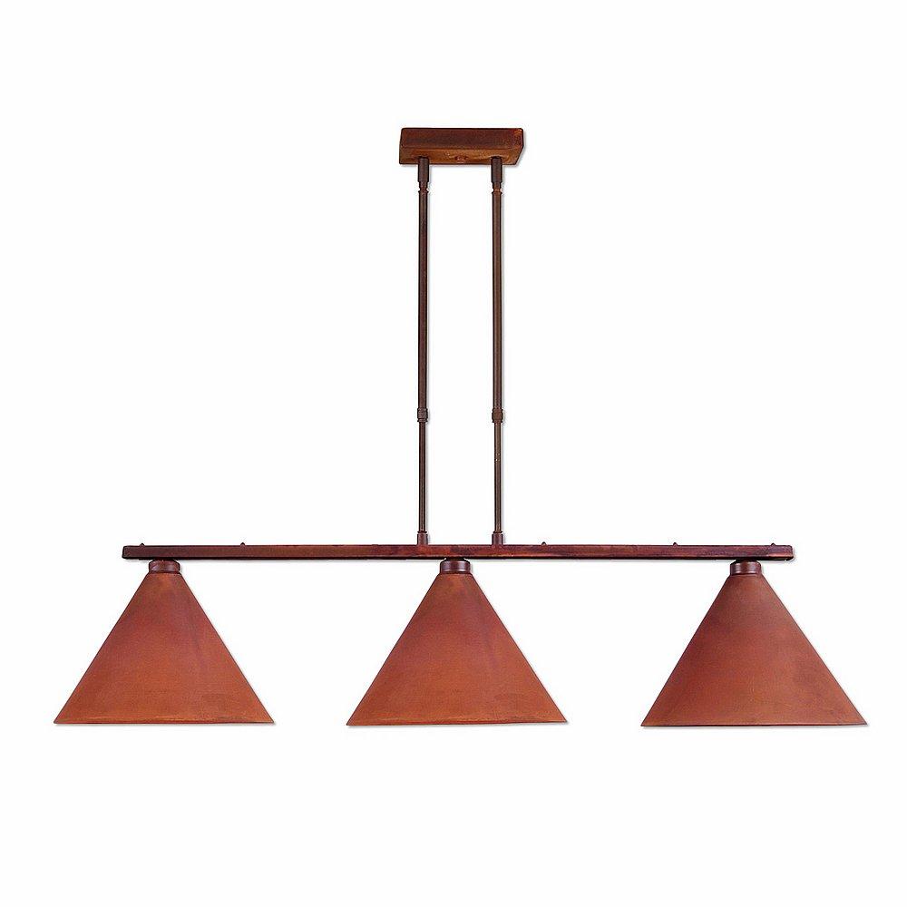 Canyon Island Billiard Light Large - Rustic Plain - Rust Patina Finish