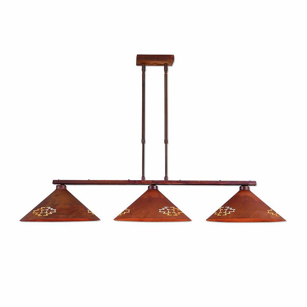 Canyon Island Billiard Light Shallow - Pueblo - Rust Patina Finish