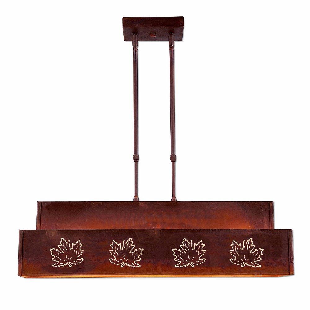 Ridgeview Kitchen Island Light - Maple Cutout - Rust Patina Finish