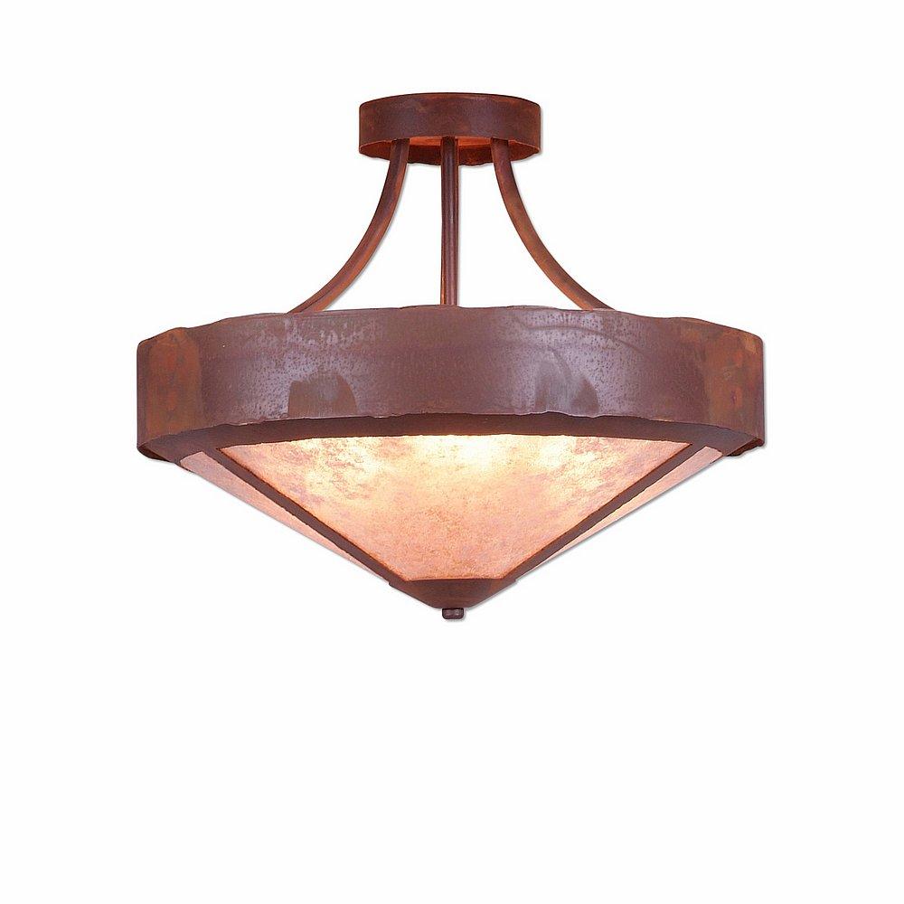 Ridgemont Semi-Flush Large Short - Shade Bottom - Rustic Plain - Almond Mica Shade