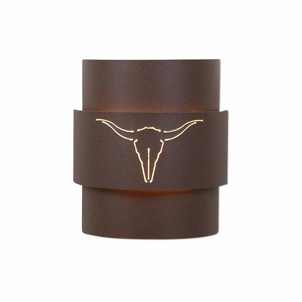 Northridge Sconce Small - Longhorn Cutout - Rustic Brown Finish