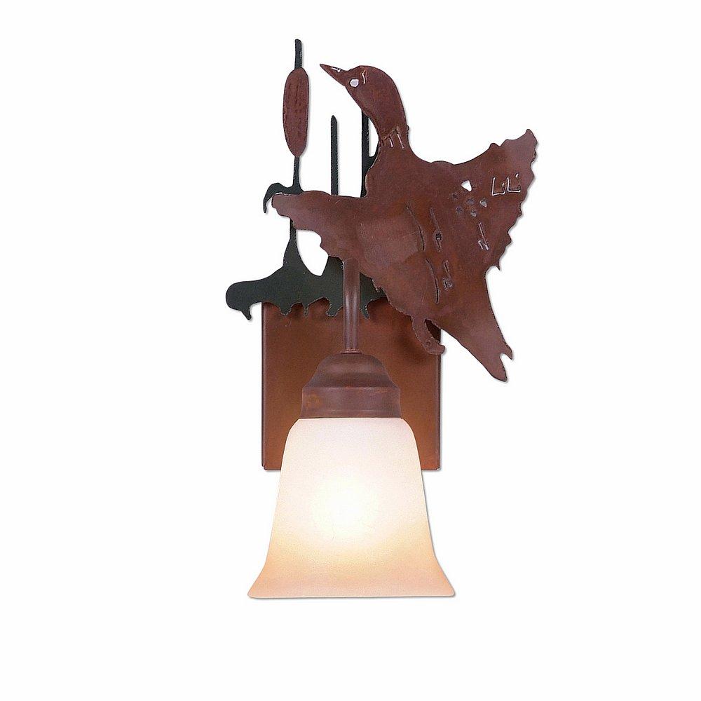 Wasatch Single Sconce - Loon - Two-Toned Amber Cream Bell Glass - Cedar Green