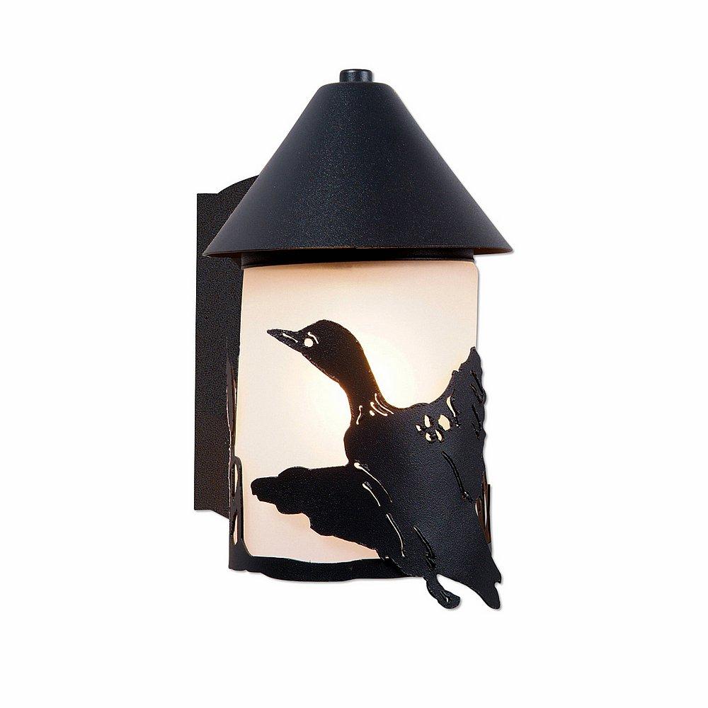 Cedarline Sconce - Loon - Frosted Glass Bowl - Black Iron Finish