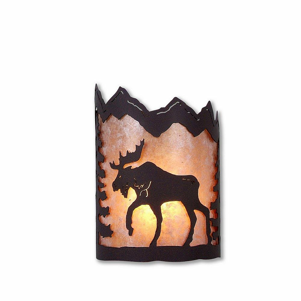 Cascade Sconce Small - Mountain Moose - Almond Mica Shade - Dark Bronze Metallic Finish