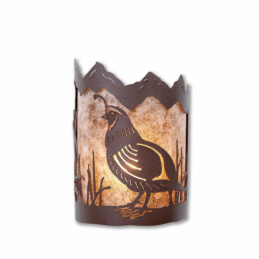 Cascade Sconce Small - Quail - Almond Mica Shade - Rustic Brown Finish