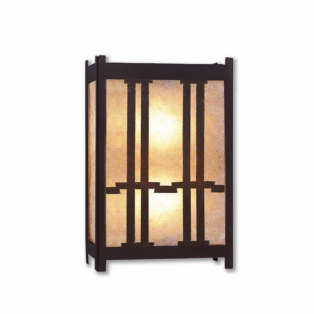 Seneca Sconce Large - Eastlake - Almond Mica Shade - Dark Bronze Metallic Finish