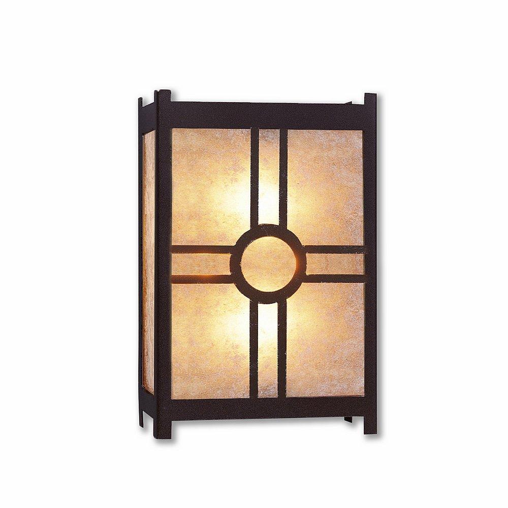 Seneca Sconce Large - Southview - Almond Mica Shade - Dark Bronze Metallic Finish