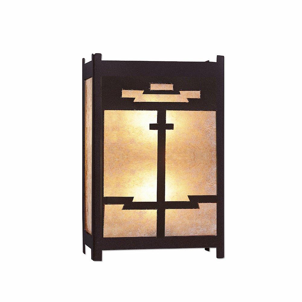 Seneca Sconce Large - Southwest - Almond Mica Shade - Dark Bronze Metallic Finish