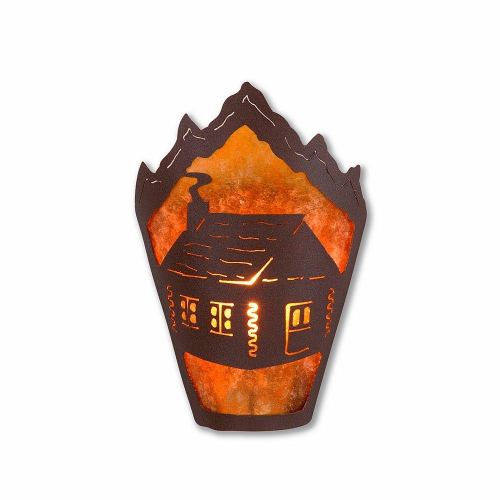 Decatur Sconce - Cabin - Amber Mica Shade - Rustic Brown Finish