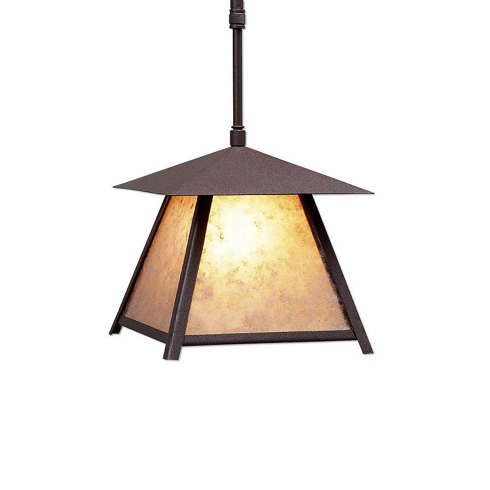 Smoky Mountain Pendant Extra Small- Northrim - Almond Mica Shade - Rustic Brown Finish