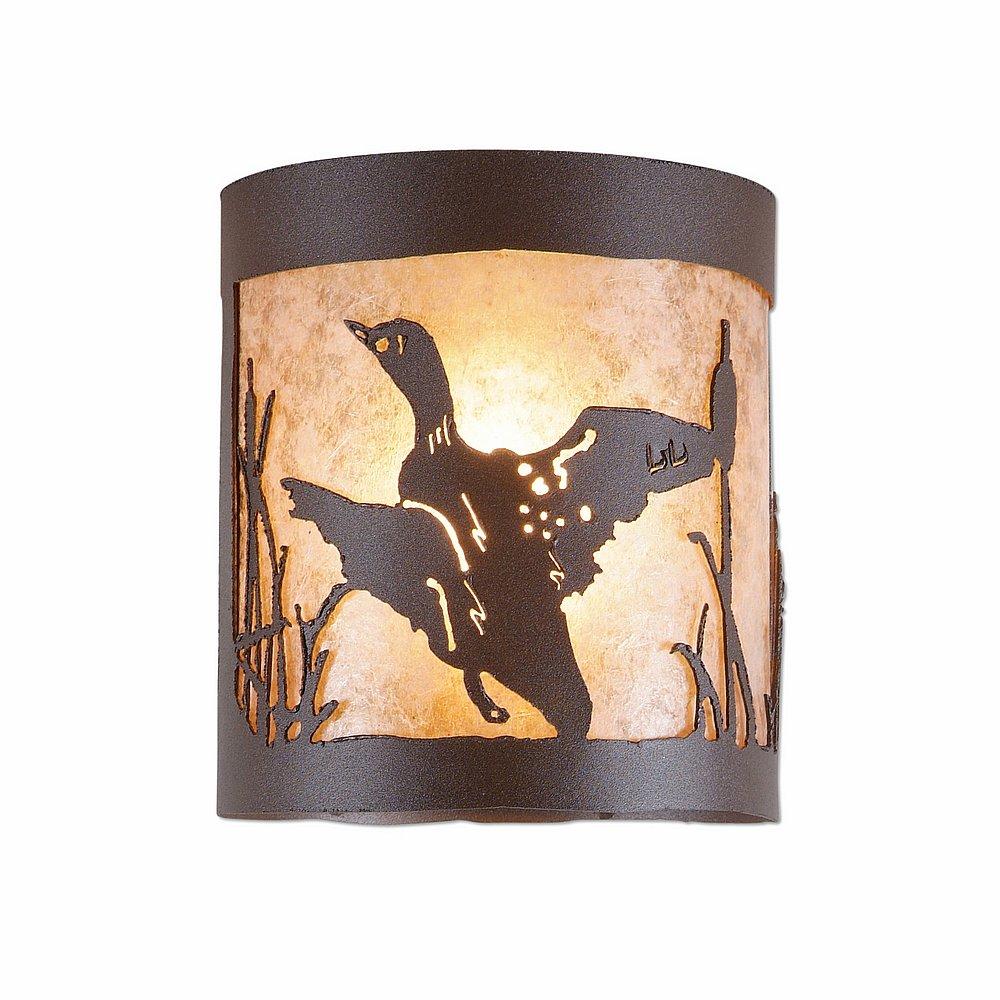 Kincaid Ceiling Light - Loon - Almond Mica Shade - Rustic Brown Finish