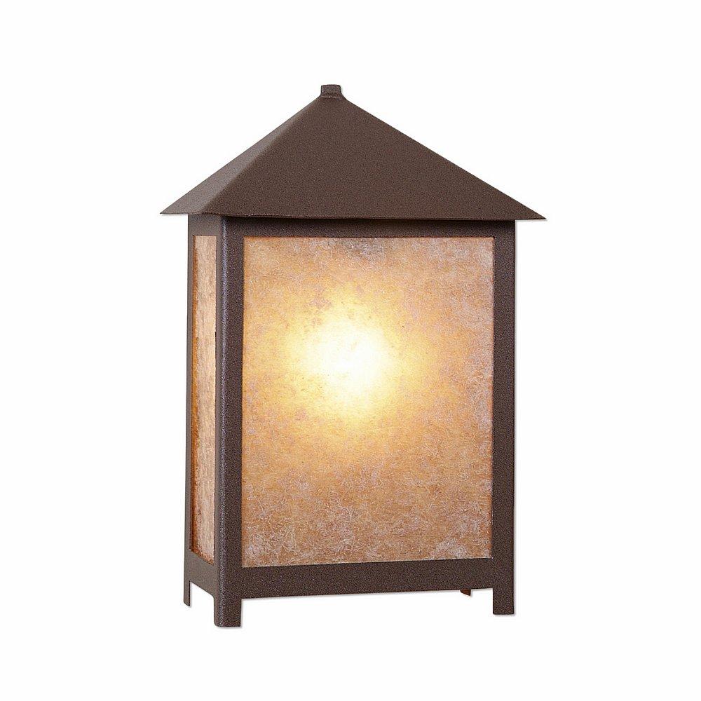 Hudson Sconce Large - Northrim - Almond Mica Shade - Rustic Brown Finish