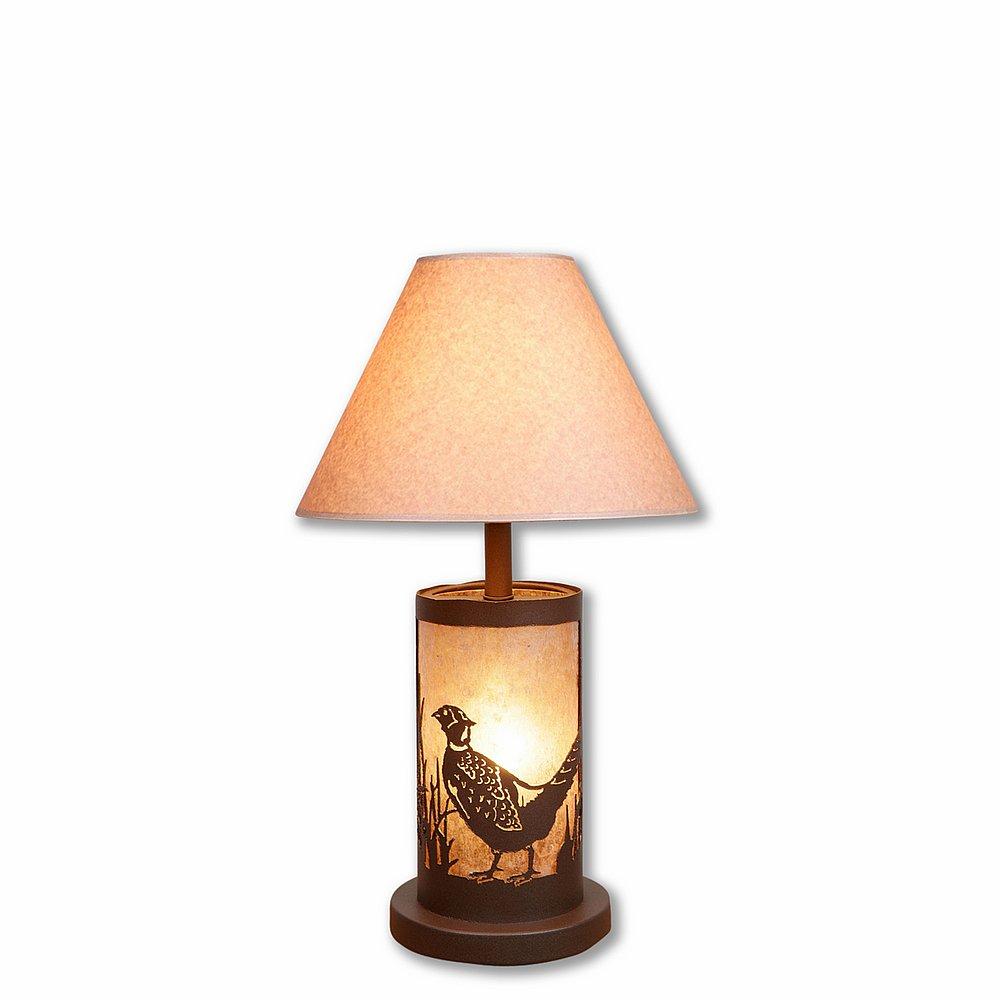 Cascade Desk Lamp - Pheasant - Almond Mica Shade - Rustic Brown Finish