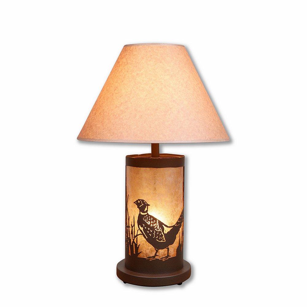 Cascade Table Lamp - Pheasant - Almond Mica Shade - Rustic Brown Finish