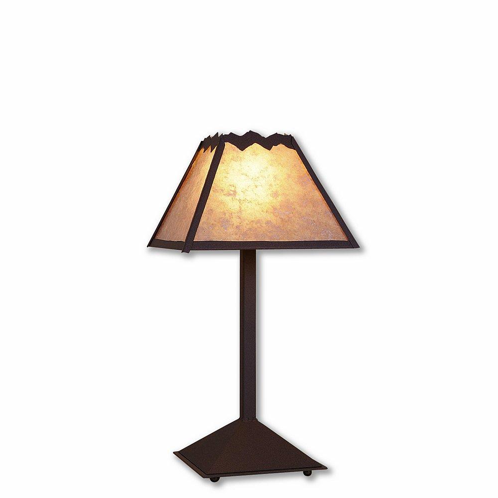 Rocky Mountain Desk Lamp - Rustic Plain - Almond Mica Shade - Dark Bronze Metallic Finish