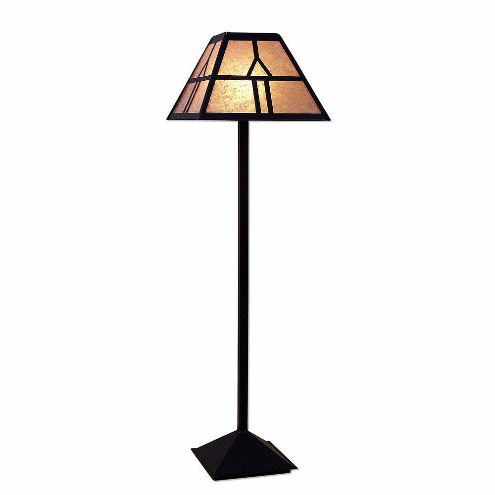 Rocky Mountain Floor Lamp - Westhill - Almond Mica Shade - Black Iron Finish