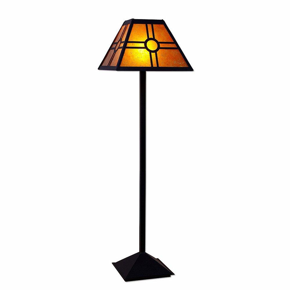 Rocky Mountain Floor Lamp - Southview - Amber Mica Shade - Black Iron Finish