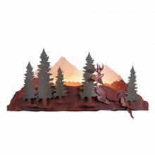 Avalanche Ranch Lighting A11331-04 - Wood Mountain Sconce - Deer - Pine Tree Green-Rust Patina base Finish