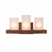 Avalanche Ranch Lighting A15601FC-02 - Wisley Triple Sconce - Rustic Plain - Frosted Glass Bowl - Rust Patina Finish