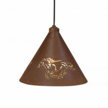 Avalanche Ranch Lighting A24259BC-02 - Canyon Pendant Medium - Horse Cutout - Rust Patina Finish - Black Cord