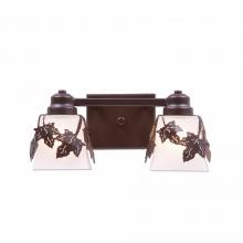 Avalanche Ranch Lighting A36205FC-28 - Woodland Double Bath Vanity Light - Maple Leaf - Frosted Glass Bowl - Dark Bronze Metallic Finish