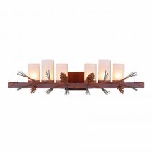 Avalanche Ranch Lighting A37820TS-04 - Wisley Bath Vanity Light 36w - Pine Cone - Tea Stain Glass Bowl - Pine Tree Green