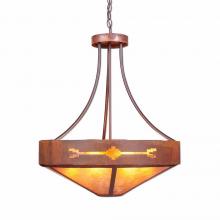 Avalanche Ranch Lighting A41985AM-HR-02 - Ridgemont Chandelier Small - Shade Bottom - Del Rio - Amber Mica Shade - Rust Patina Finish