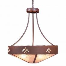 Avalanche Ranch Lighting A42102AL-HR-02 - Ridgemont Chandelier Medium - Shade Bottom - Deception Pass - Almond Mica Shade - Rust Patina Finish